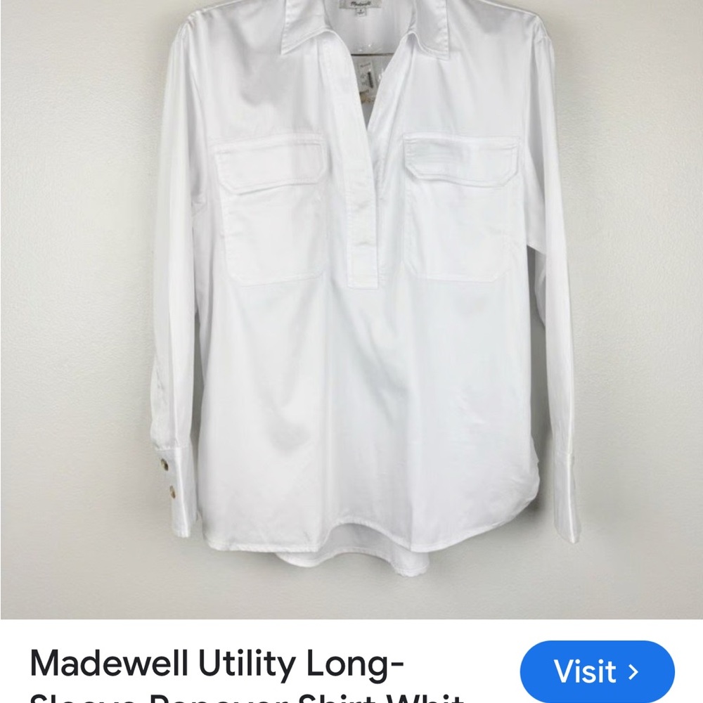 Madewell Classic White Long-Sleeve Shirt